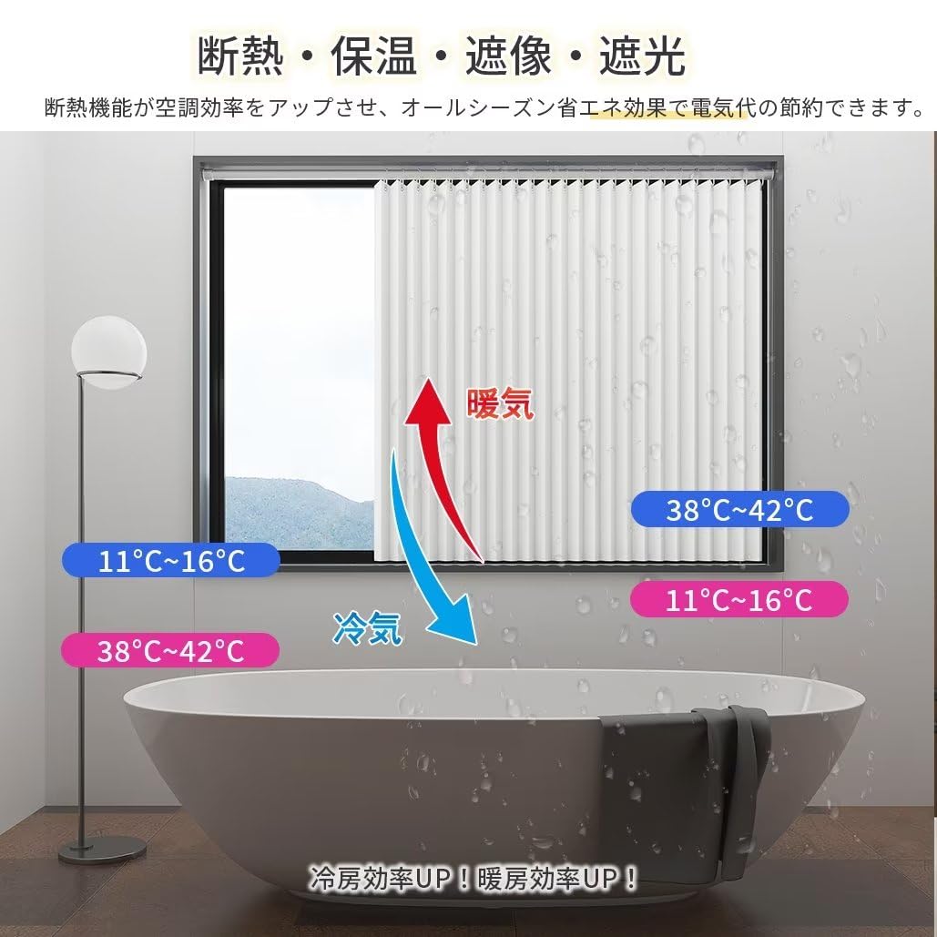 Amazon｜YKFN シャワーカーテン 防カビ 短め 小窓 目隠し 防水 遮光 撥